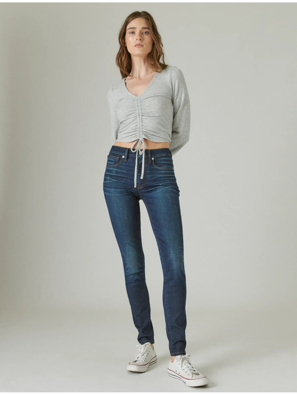 NWT Lucky Brand Bridgette High Rise Slim Fit Blue Skinny Jeans Size 27 $99 MSRP - Picture 2 of 13